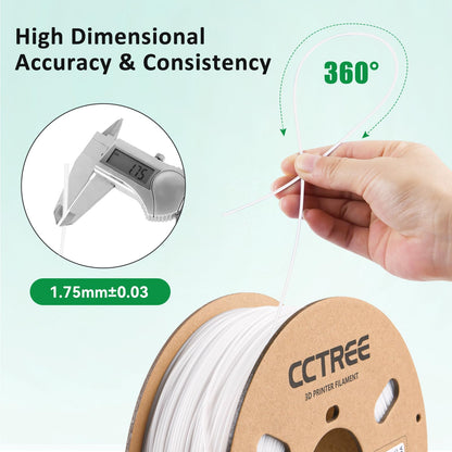 CCTREE High Speed Printing PETG Filament 1.75mm,3D Printer Filament 1KG Spool,Easy Print Filament Accuracy±0.03mm Glow in Dark Green - WoodArtSupply