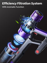 Cordless Vacuum Cleaner, 550W 45KPA 60 Mins Runtime Vacuum Cleaners for Home, Stick Vacuum with Self-Standing, Wall Mount Charging and Intelligent Auto Mode, Handheld Vacuum for Pet Hair/Carpet/Floor SMOTURE