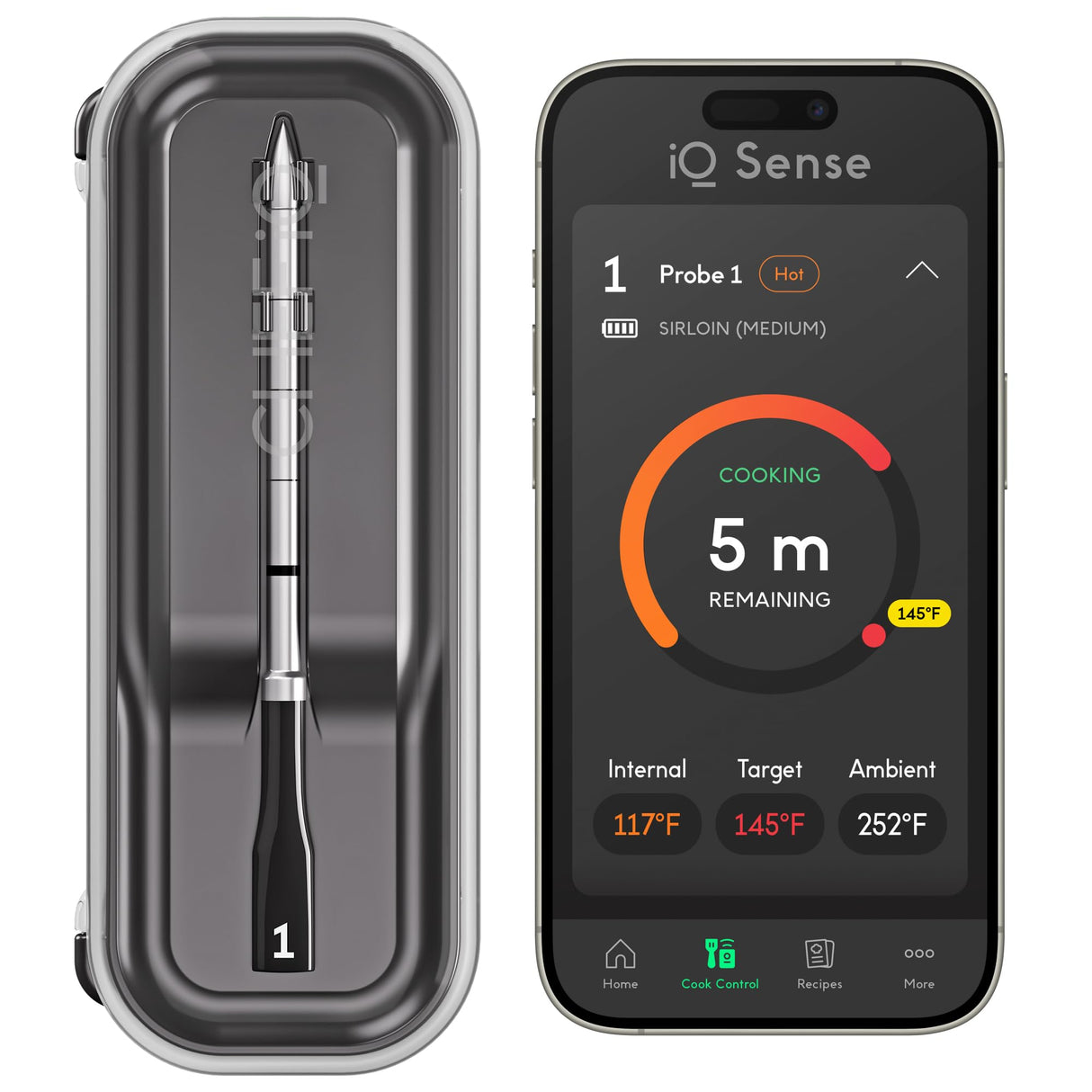 CHEF iQ Sense [2025 Model] | Smart Wireless Meat Thermometer | Ultra-Thin Probe | WiFi Unlimited Range | 1000°F Heat Safe | 5 Sensors | BBQ, Grill, Oven, Smoker, Air Fryer | Gen3 CHEF iQ