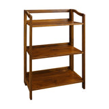 Casual Home Stratford 3-Shelf Folding Bookcase-Warm Brown Casual Home