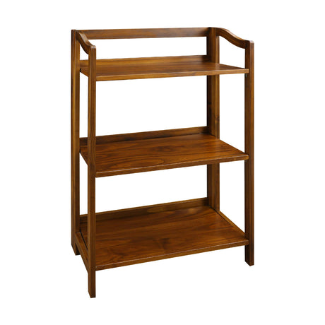 Casual Home Stratford 3-Shelf Folding Bookcase-Warm Brown Casual Home