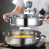 Steamer Pot for Cooking,Stainless Steel Steamer Pot,11 inch Steam Pots with Lid 2-tier for Cooking Veggies Fish Seafood Noodles, Pasta, Food JMTEEA