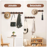 HAVEDAWN Adjustable Coat Rack Wall Mount, Coat Hooks with 8 Sliding Dual-Tier Hooks, Heavy Duty Hanger for Jackets, Hats, Solid Pine Wood & Metal, Farmhouse Chic Entryway Organizer, Easy Install HAVEDAWN