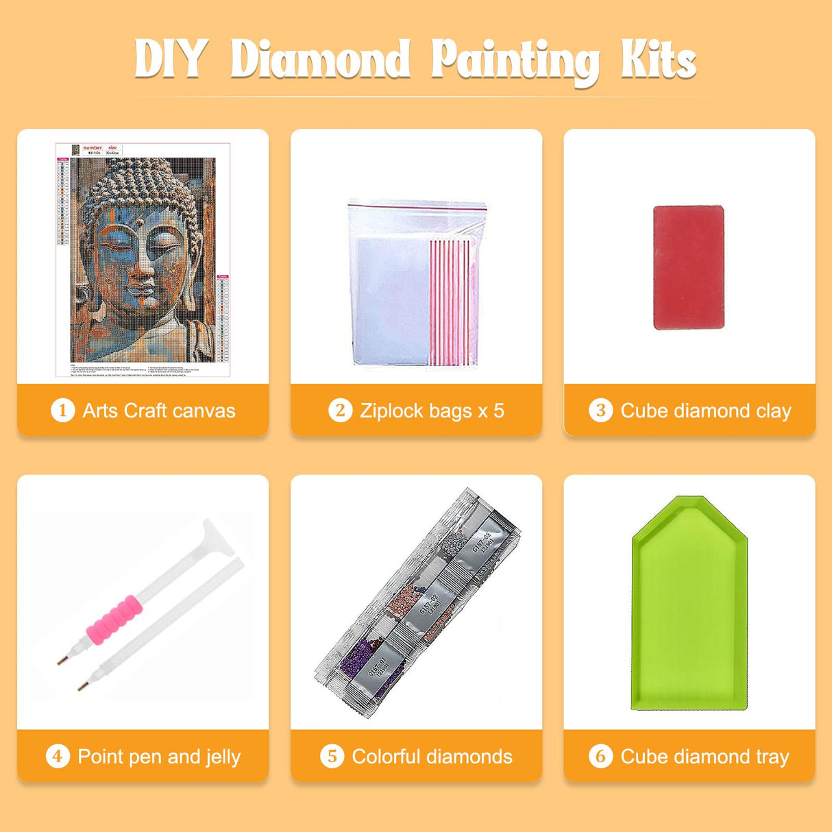 NAIMOER Statue of Buddha Diamond Painting Kits for Adults, DIY 5D Full Drill Buddha Diamond Art Kits Diamond Dots Pictures Perfect for Relaxation and Home Wall Decor 30x40cm NAIMOER