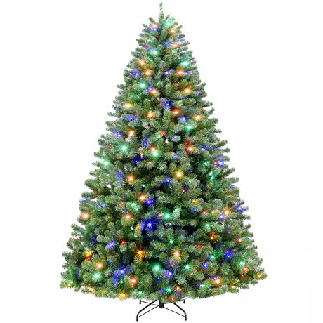 Hykolity 6 ft Prelit Christmas Tree, Artificial Christmas Tree with 250 Color Changing LED Lights, 1032 Tips, Metal Stand and Hinged Branches, 10 Color Modes hykolity