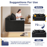 Convertible Sofa Bed, Boneless Couch Loveseat Sleeper, 2 in 1 Folding Couch Bed, Fold Out Comfy Floor Futon Sofa with Pillows for Living Room Bedroom, Black feliz home