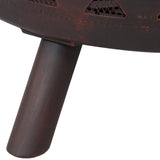 Sunnydaze 36-Inch Bronze Crossweave Wood-Burning Fire Pit - Includes Spark Screen, Fireplace Poker, and Round Cover Sunnydaze