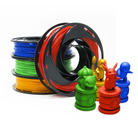 Gizmo Dorks PLA Filament for 3D Printers 1.75mm 200g, 4 Color Pack Multicolor- Blue, Green, Orange, Red Gizmo Dorks