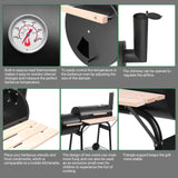 Outvita Charcoal Grill and Offset Smoker, Outdoor Patio Barbecue Cooker with Wheels, Portable Backyard BBQ Oven with Side Fire Box for Camping, Picnic, Party Outvita