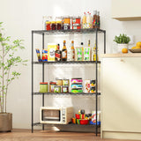 4-Tier Storage Shelves 35.4" L x 13.3" W x 53.7" H Metal Garage Shelves Standing Storage Shelf Adjustable Layer Racks with Steel Frame Suitable for Kitchen, Garage or Commercial Use (Black) FDW