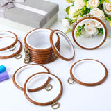 Burbell 15 Pcs Spring Round Embroidery Hoops Frame Circle Rubber Hoops Ring Display Cross Stitch Ornament Imitated Wood Frame Kits for Christmas in July Craft Sewing DIY Hanging Gifts(4 Inch) Burbell