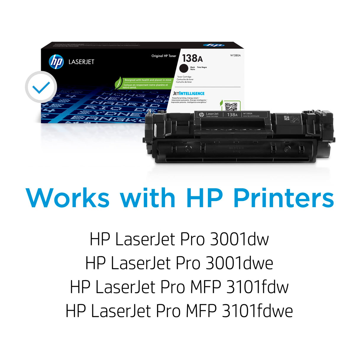 HP 138A Black Toner Cartridge | Works Laserjet Pro 3001 Series, Laserjet Pro MFP 3101 Series | W1380A HP
