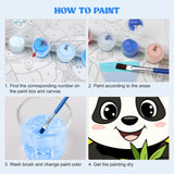 MXJSUA 4 Pack Cute Cartoon Animals Paint by Numbers Kit with Framed Canvas for Ages 6-12 Kids, Paint by Numbers Kits for Children Beginners, Acrylic Oil Painting for Home Wall Decor Gift (8x8 inch) MXJSUA