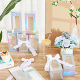 Fulmoon 36 Sublimation Glass Gift Boxes with Ribbon Sets, Christmas Thank You Tumbler Cup Exhibition Boxes, Shipping Blanks Sublimation Gift Wrapping for 12 16 18oz Glass Cup(Holographic) Fulmoon