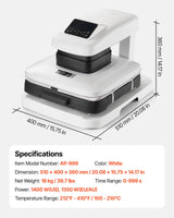 VEVOR Auto Heat Press Machine, 15 x 15 inch, T-Shirt Press Machine with Auto Release and Adjustable Pressure, Digital Display, Rapid Heating, for Sublimation, Vinyl, Heat Transfer Projects, White VEVOR