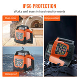 VEVOR Red Rotary Laser Level 1650ft, 360 Degree Self Leveling Laser Level Kit,with Surveying Tripod&5m Staff,IP66 Waterproof Remote Control,5 Rotation Speeds&4 Angles Adjustment for Construction VEVOR