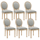 Furnimart French Country Vintage Dining Chairs Set of 6 Farmhouse Dining Chairs with Round Back and Solid Wood Legs, Oval Side Chairs for Kitchen Dining Room Living Room Furnimart