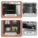 5 Tier 63" Metal Kitchen Storage Cabinets with 10 Hooks,Microwave Stand,Kitchen Storage Rack for Home, Office,Pantry White Wohh