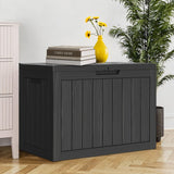 Treillage Tale Outdoor Storage Deck Box, 45 Gallon Outside Storage Box Waterproof Deck Box, Lockable Patio Storage Box UV-Resistant for Garden Furniture, Black Treillage Tale