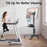 HUANUO Rolling TV Stand with Power Outlet, Mobile TV Cart for 23-60 Inch Flat/Curved LED/LCD/OLED TVs up to 88 lbs, TV Cart Height Adjustable Portable TV Stand on Wheels Max VESA 400x400mm HNTVMC02 HUANUO