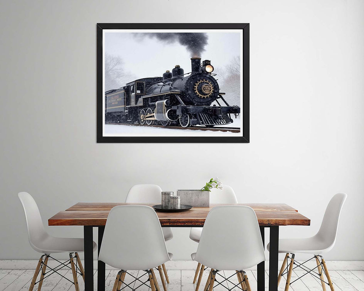 Diymood DIY 5D Diamond Painting Kits for Kids & Adults Train - Diamond Art Kits for Kids & Adults Snow Scene | Full Drill Round | Crystal | Beginner | Home Wall Decor | 12x16 inch Diymood