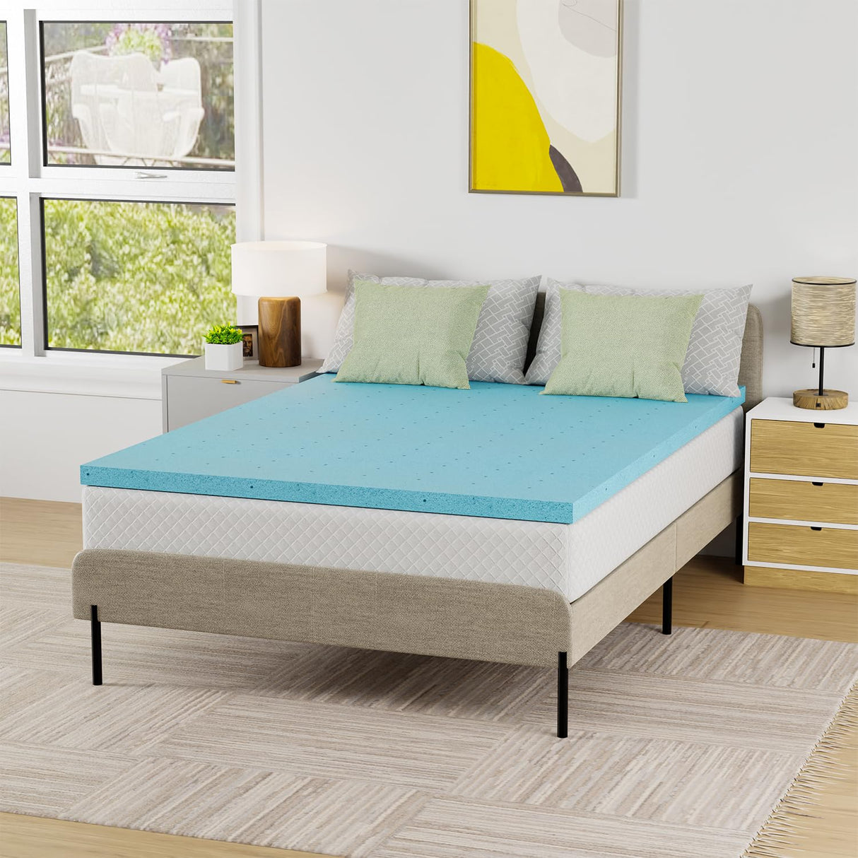 PayLessHere 2 Inch Gel Memory Foam Mattress Topper/Gel Infused Mattress Topper/CertiPUR-US Certified/Easy to Clean, (Full) PayLessHere