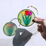 Winlyn 24 Set Spring Flower Suncatchers Ornaments Decorations DIY Window Paint Art Kit for Kids Classroom Activities Party Favors Winlyn
