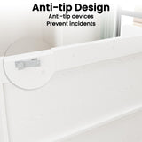 ANCTOR Multifunctional Cat Cabinet Cat Litter Box Enclosure Furniture 3-Tier Storage Play Area Tall Litter Box Furniture with Storage Easy Assembly (35.5”H, White) ANCTOR