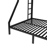 Bellemave Metal Twin XL Over Queen Bunk Bed for Adults/Kids,Heavy Duty Adults Bunk Beds with Guardrail & Ladders,Twin XL Over Queen Size Bunk Beds for Teens,Black Bellemave