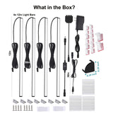 Martronic 4-Pack 12 Inch LED Display Case Lighting Kit, Black Dimmable Bookshelf Light Bars with 12V Power Adapter, 6000K Bright White, Plug-in Slim Lights for Shelves, Curio Cabinets, and Bookcases Martronic