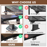 10'x10' Lean to Gazebo, Wall Mounted Gazebo with Aluminum Frame, Curtains and Netting for Patio,Decks, Garden and Lawn HOWSVN