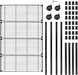 Simple Deluxe Heavy Duty 4-Tier Storage Shelving Unit, 35.83" W x 13.98" D x 55.91" H, 1000 Lbs Loading Capacity, Black Simple Deluxe