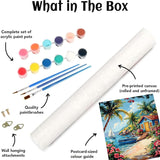 6 Packs Paint by Number for Adults, Beach DIY Acrylic Oil Painting Paint by Numbers Kits on Canvas, Adults Paint by Numbers Kits Drawing Paintwork for Home Decor Gift Sea Turtle 12x16in KICHANG