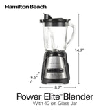 Hamilton Beach Power Elite Wave Action Blender For Shakes and Smoothies, 40 Oz Glass Jar, 12 Functions Including Puree, Crush Ice, Black, 700 Watts, Black (58148A) Hamilton Beach