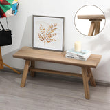 Wnutrees 39" Farmhouse Wood Bench, Rustic Solid Wood Dining Room & Entryway Bench Seat for Indoors, Easy Assembly, Natural Wnutrees