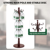 OIRUMIE Wood Coat Rack Stand, Wooden Coat Rack Freestanding with Sturdy Round Base, Coat Racks with 14 Hooks, Natural Birch Wood Entryway Coat Tree Hanger Stand Easy to Assemble OIRUMIE