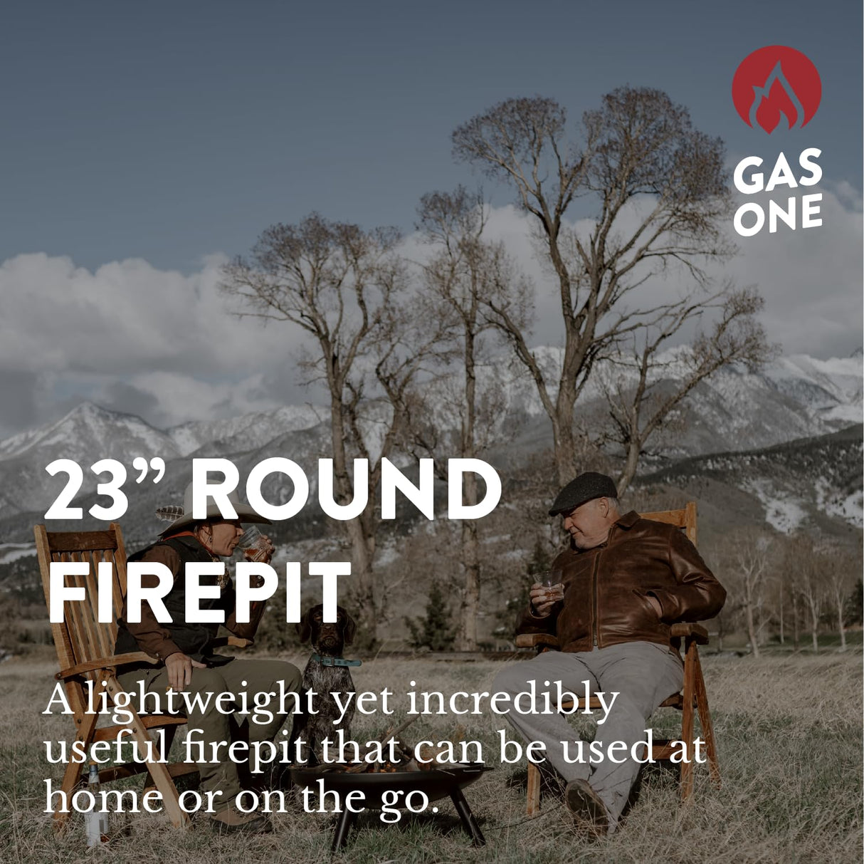 GasOne 23 in Outdoor– Wood Burning Fire Pit – Durable Alloy Steel Fire Pits for Outside – Small Fire Pit for Backyard, Porch, Deck, Camping, BBQ Gas One