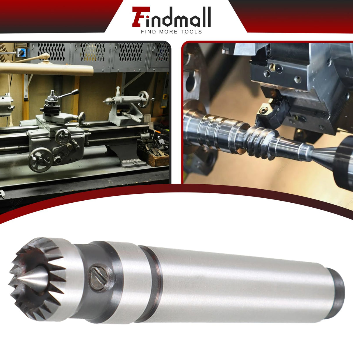 findmall 2MT Wood Turning Tool with 5/8 Inch Super Wood Lathe Drive Center for Wood and Metalworking Lathe Drive Center findmall