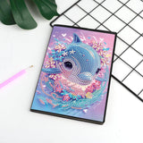 DCIDBEI Diamond Painting Notebooks A5 Blank Diamond Art Notebooks Diary Journal Book Diamond Painting Sketchbook A5 Diamond Painting Notebook Writing Pad Adults Dolphin Notebook DCIDBEI