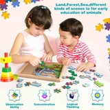 OIDIRE Wooden Puzzles for Kids Ages 4-8, 6 Pack Puzzles Wooden Jigsaw Puzzles 60 Pieces for Children Learning Educational Puzzles Toys for Boys and Girls OIDIRE