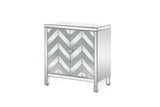 Goujxcy Mirror Storage Cabinet with Diamond Trim, Modern Silver Mirrored Sofa Console Table, Elegant Buffet Sideboard Entrance Cabinet Drawer Chest for Entryway Living Room Bedroom Kitchen Goujxcy