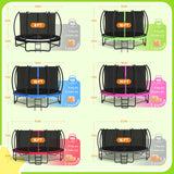 BCAN Trampoline 8FT 10FT 12FT 14FT 15FT 16FT Recreational Trampoline with Enclosure for Kids Adults, ASTM Approved, Outdoor Trampoline with Ladder for Kids BCAN