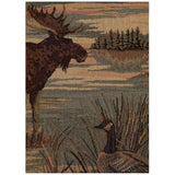 Kodiak Furniture 75" Traditional Full-Size Fabric Futon Mattress with Coil Hinged Innerspring Unit, Foam Construction, Tufted Cover, in Canadian Brown & Blue Print Finish - Frame not Included Kodiak Furniture