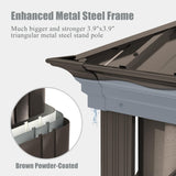 Domi 10x14 FT Outdoor Gazebo, Hardtop Gazebo with Galvanized Steel Double Roof, Metal Gazebos with Drainage System Patio Pergola for Patio Deck Backyard,Curtain and Netting, Brown domi outdoor living