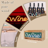 CoolGift Mart Light Up Wine Rack with Glass Holder Wall Mount, Wooden Wine Bottle Holder with Wine Neon Sign, Wall Decor, Gift for Wine Lovers Collectors CoolGift Mart