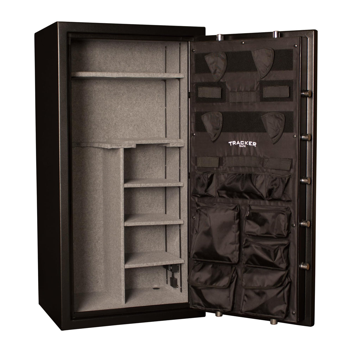 Tracker Safe Gun Safe with Mechanical Lock, 1 Hr Fire Rating, 24x30x59, 22 Gun Cap., Black Tracker Safe