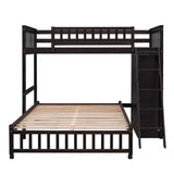 Harper & Bright Designs Twin Over Full Bunk Bed with Storage and Removable Lower Bed in Espresso Harper & Bright Designs