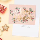 Christmas Cards Set - 24 Gold Foil Holiday Decor Sheets with Red Envelopes – 6 Assorted Designs Boxed for Easy Storage - Bulk Greeting and New Years sheets - 4.25”x5.75” Sweetzer & Orange