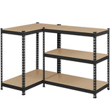 Topeakmart 5-Tier Utility Shelves, Metal Storage Shelves Garage Shelving Unit Adjustable Garage Storage Shelves Storage Racks Heavy Duty Shed Shelving- Black, 35.5 x 17.5 x 72 Inch Topeakmart