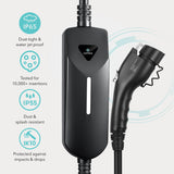Lectron Level 1 / Level 2 EV Charger (12 Amp / 40 Amp) with Dual Charging Plugs (NEMA 5-15 & 14-50) - Portable Electric Car Charger Compatible with All J1772 EVs (Black) Lectron
